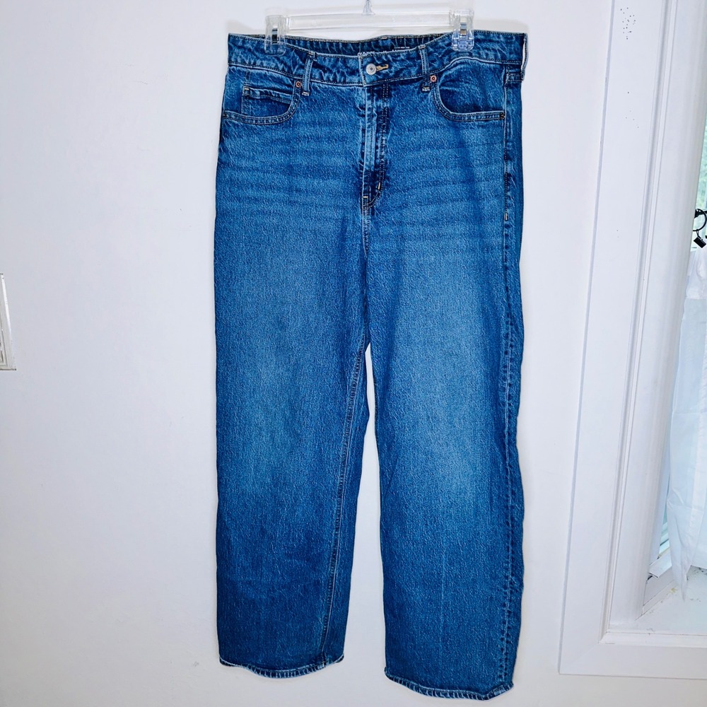 Old Navy Extra High-Rise Sky-Hi Wide-Leg Jeans Blue Size 14